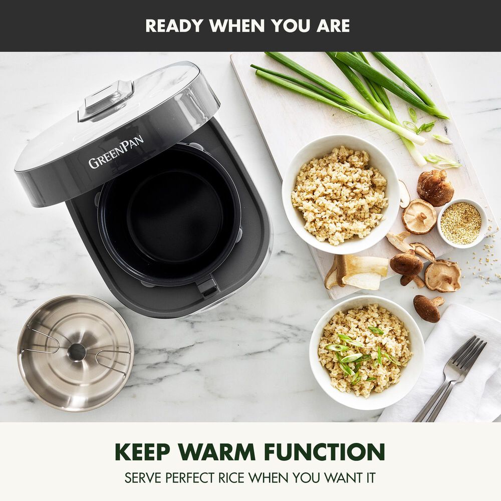 Green Pan Bistro 8-Cup Carb-Reducing Rice Cooker in Graphite, , large