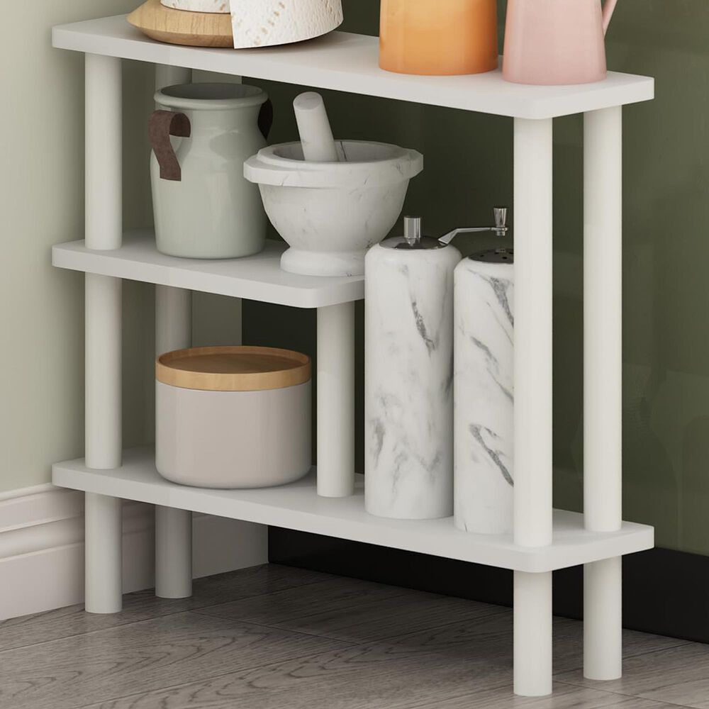 HOMLUX Turn-N-Tube 3-Tier Slim Space Saving Storage Rack in White, , large