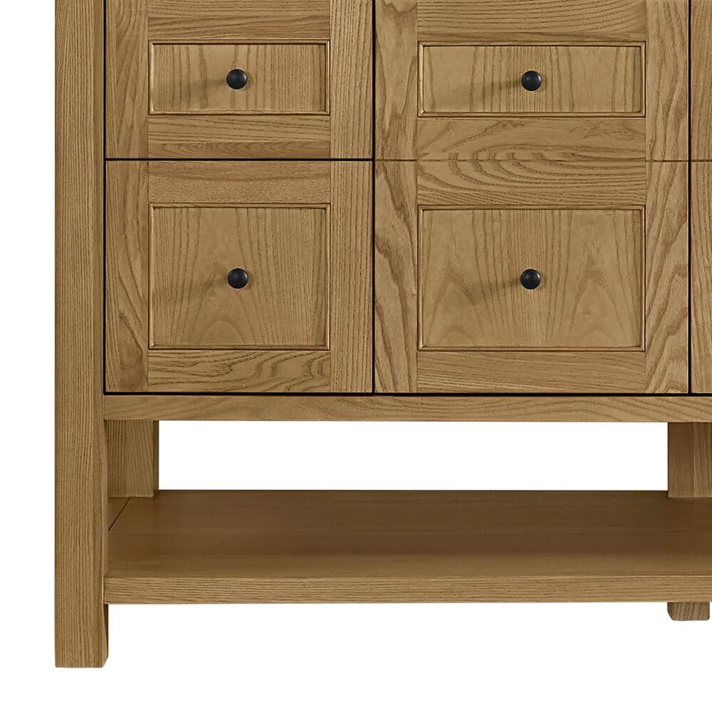 James Martin Vanities Breckenridge 60&quot; Single Bathroom Vanity in Light Natural Oak with 3 cm Ethereal Noctis Quartz Top and Rectangular Sink, , large
