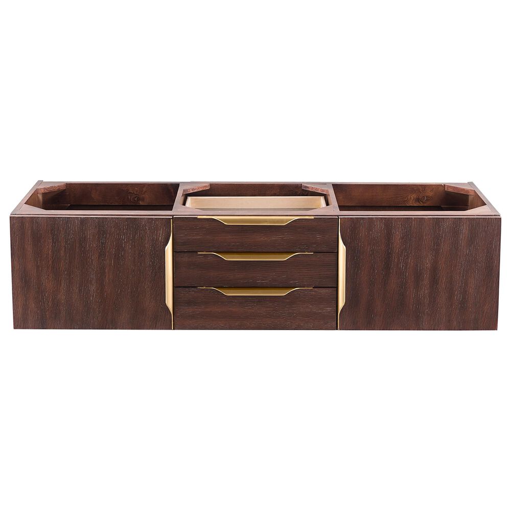 James Martin Mercer Island 59" Double Bathroom Vanity Cabinet in Coffee Oak Brushed Gold Hardware, , large