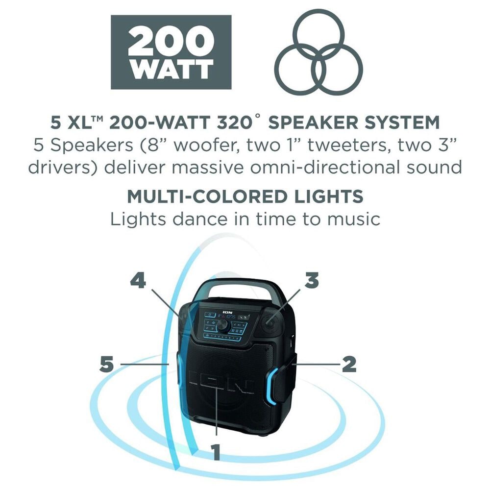 Ion Sport 320 High-Power All-Weather Bluetooth Speaker in Black, , large