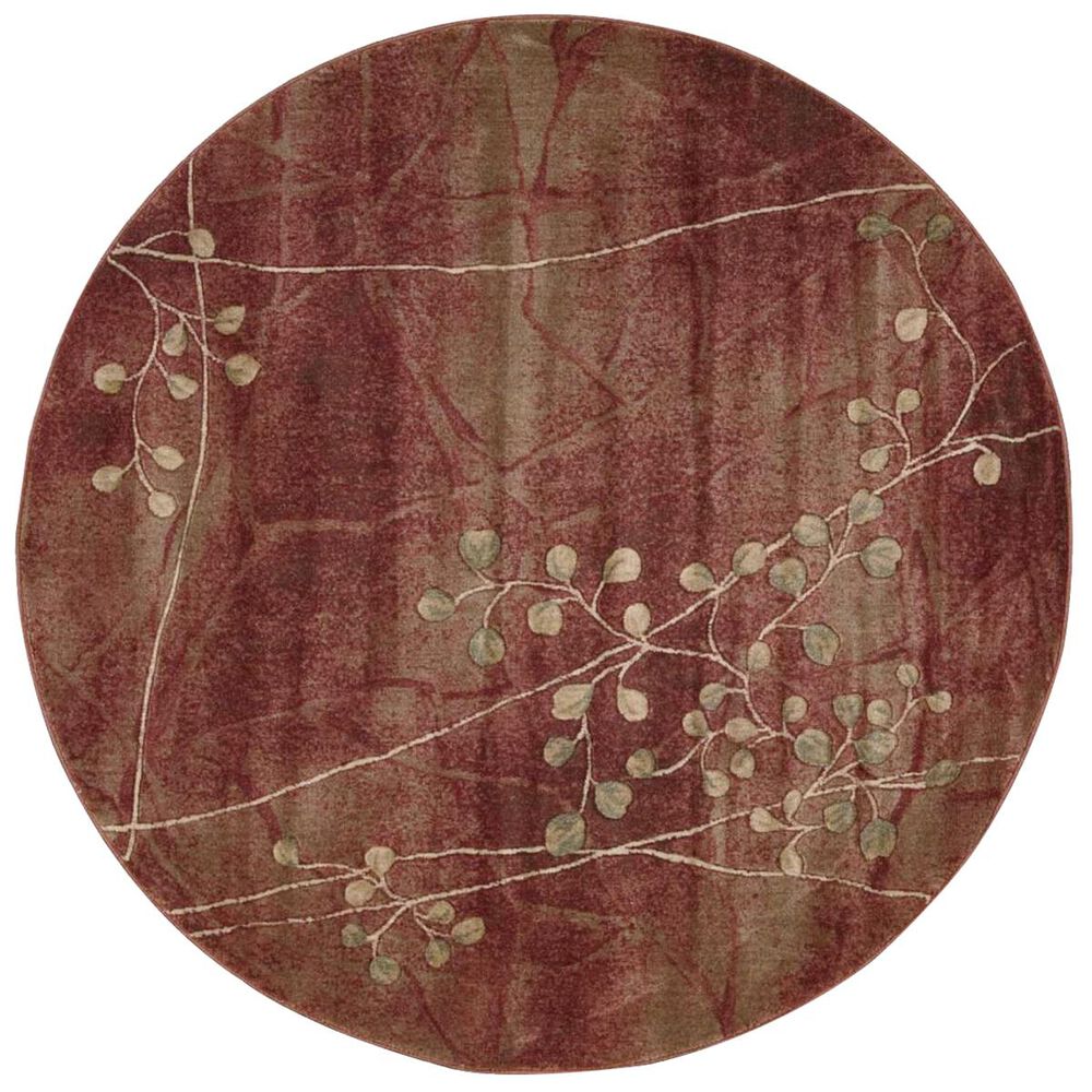Nourison Somerset ST74 5"6" Round Flame Area Rug, , large