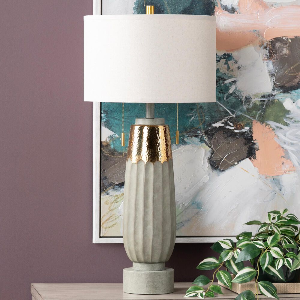 Crestview Collection Wilkerson Table Lamp in Grey and Gold, , large