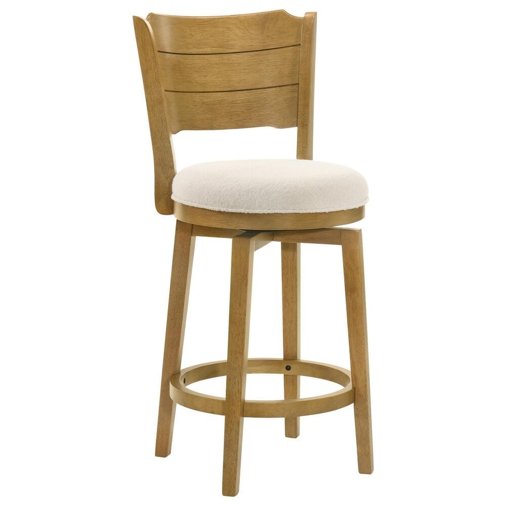 Armen Living Winsley Swivel Counter Height Stool in Putty Brown, , large