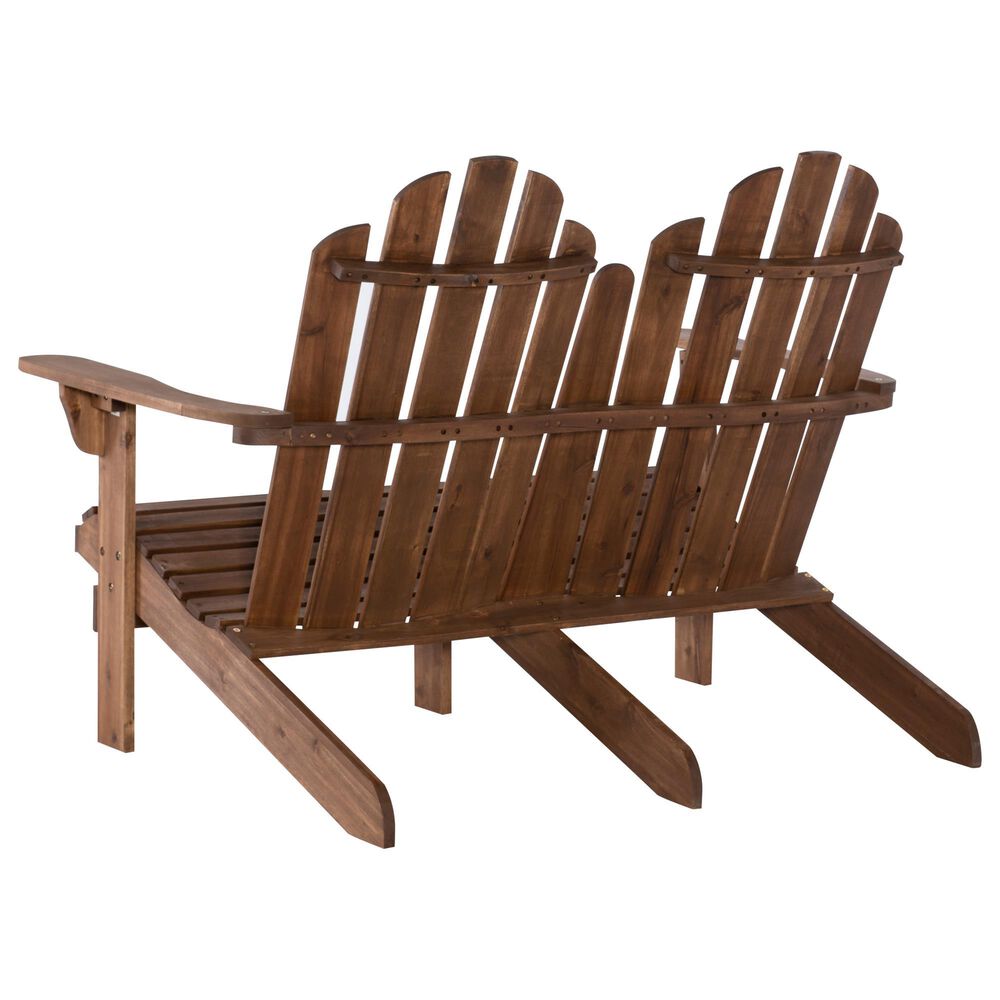 Linon Home Decor Adirondack Double Bench in Rich Acorn, , large