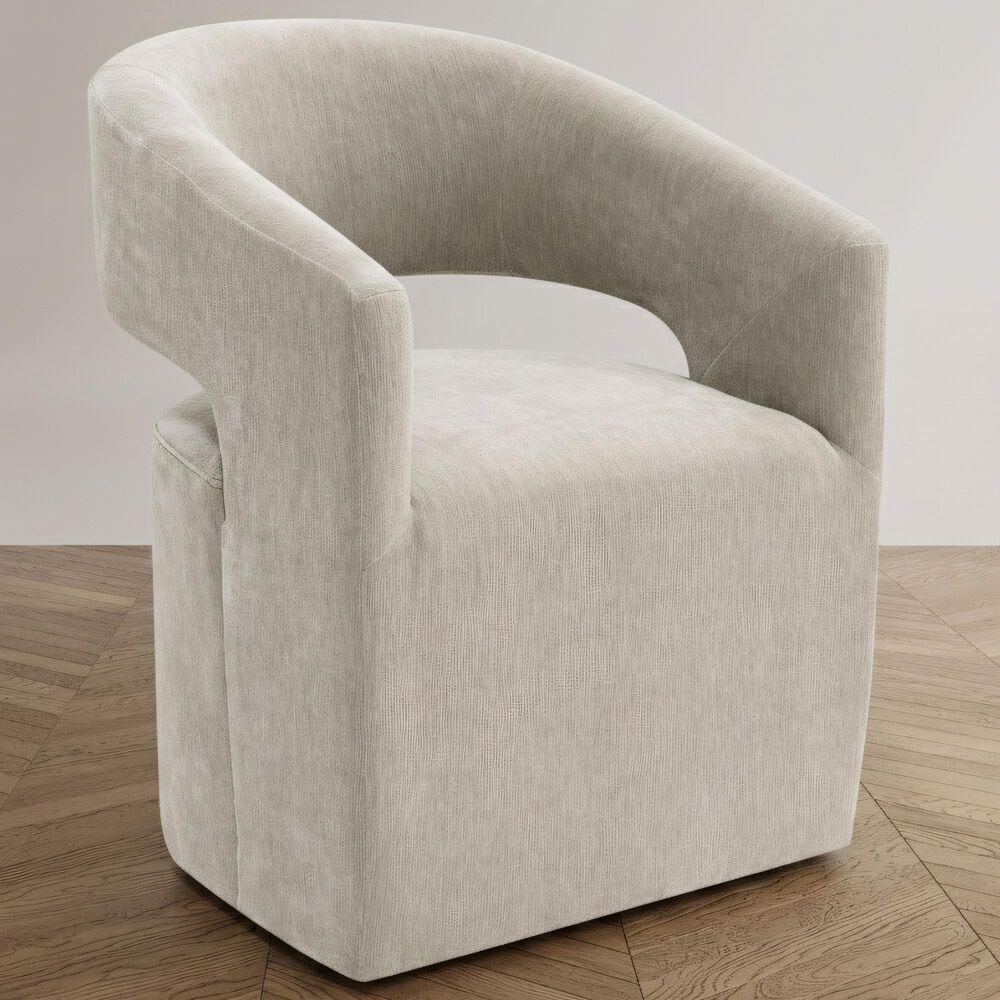 Furniture of America Rivena Modern Arm Chair with Casters in Taupe, , large