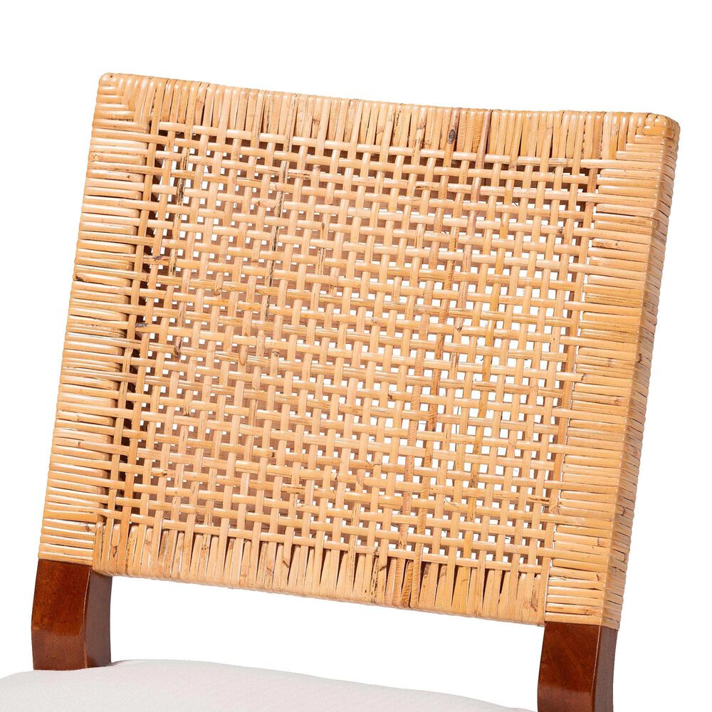 Baxton Studio Lesia Side Chair with Cushion in Light Honey and Walnut Brown, , large