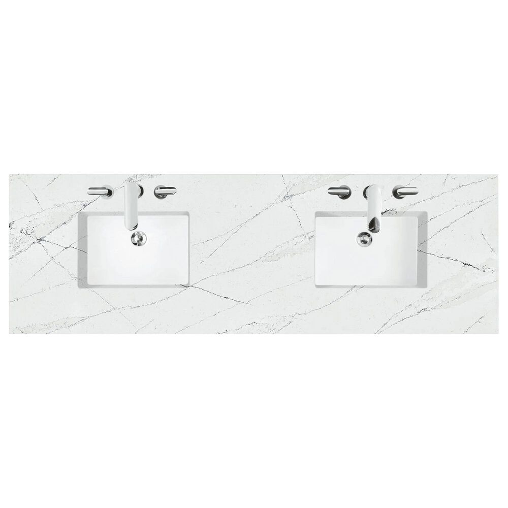 James Martin Vanities Brittany 72&quot; Double Bathroom Vanity in Black Onyx with 3 cm Ethereal Noctis Quartz Top and Rectangle Sinks, , large