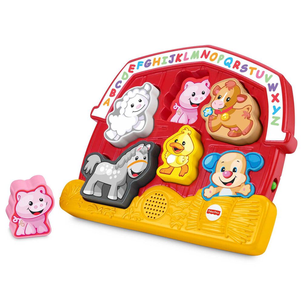 Fisher Price Baby"s Animal Puzzle Shape Sorting Toy with Music and Sounds in Red, , large