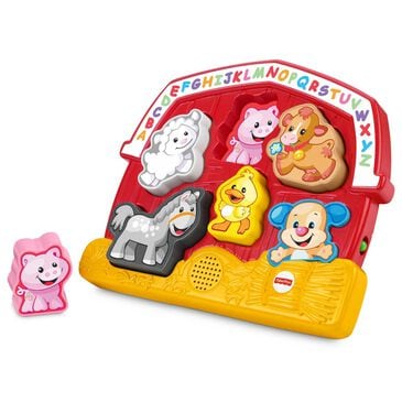 Fisher Price Baby"s Animal Puzzle Shape Sorting Toy with Music and Sounds in Red, , large