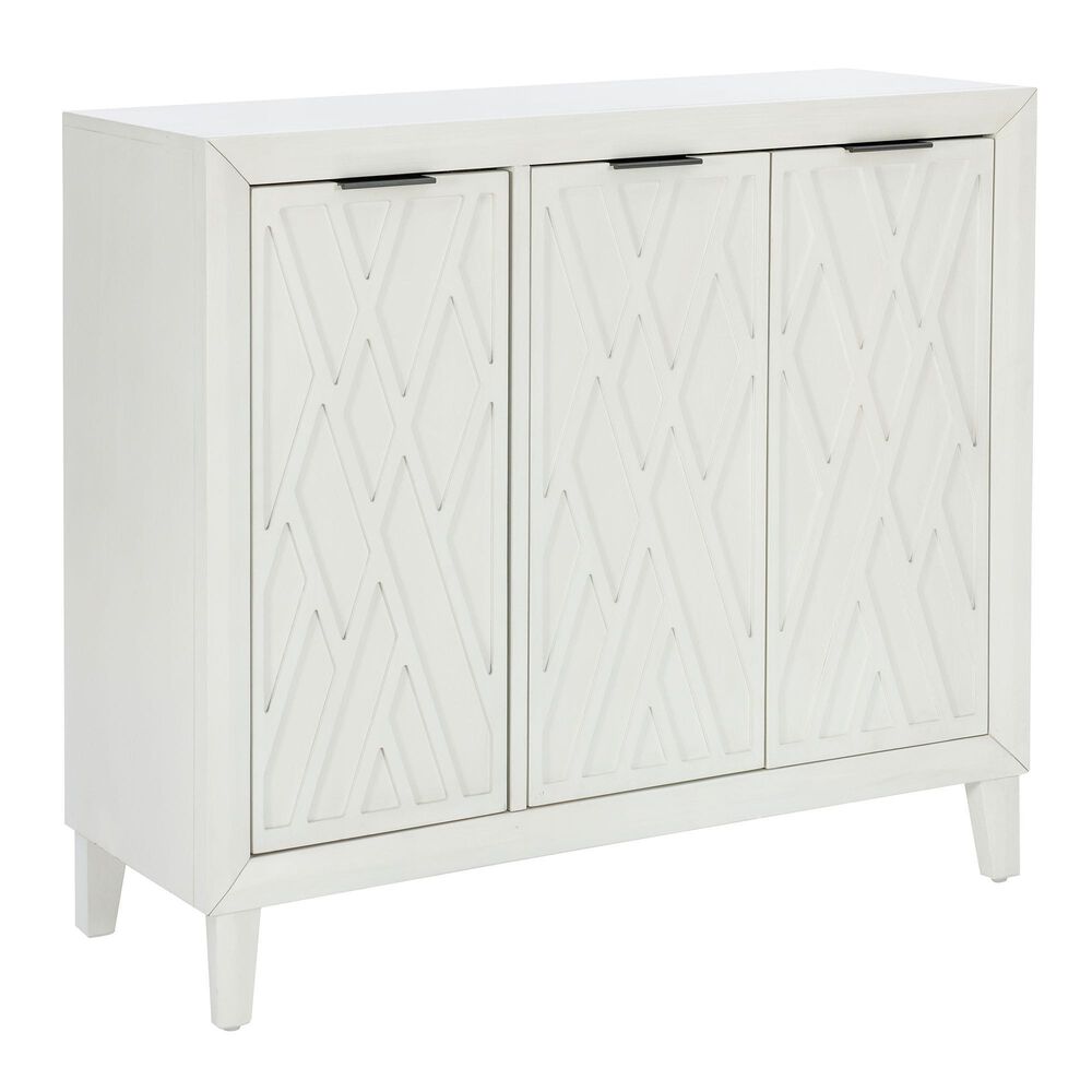 Linden Boulevard 3 Door Cabinet in White, , large