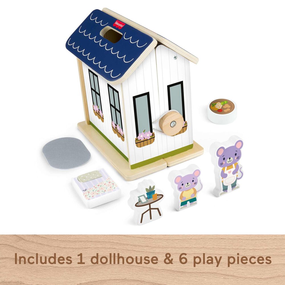 Fisher Price Wooden On-The-Go Play House Dollhouse in Multicolor, , large