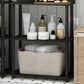 HOMLUX 3-Tier Compact Open Storage Bookshelf in Espresso and Black, , large