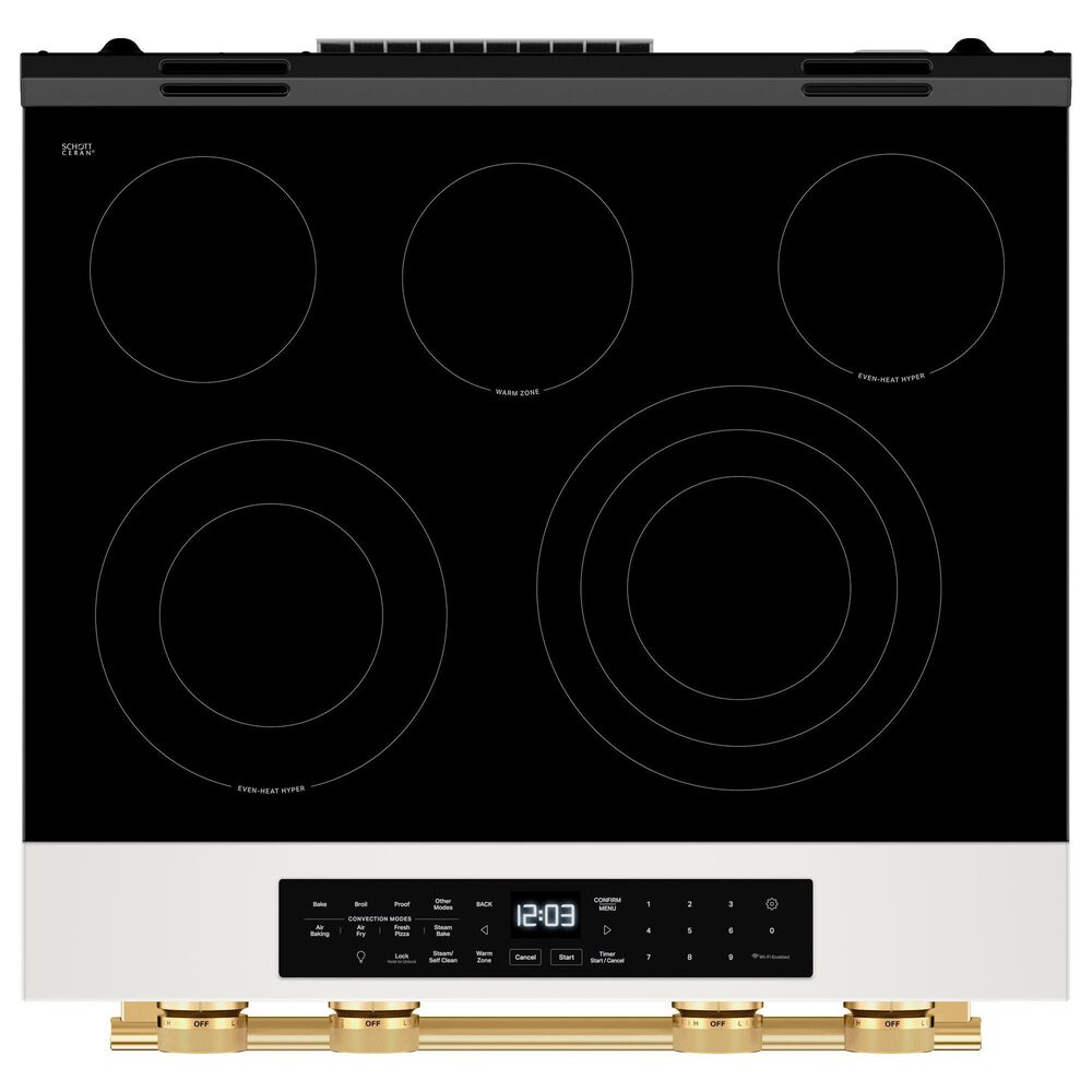 KitchenAid 5.3 Cu. Ft. Smart Slide-in Electric Range in Porcelain White, , large