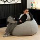 Jaxx HopSeat Bunny Oval Shaped Large Bean Bag Chair in Smoke, , large