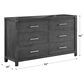 New Heritage Design Odessa 6-Drawer Dresser in Charcoal and Silver, , large