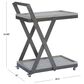 Linon Home Decor Ember Bar Cart in Pebble Gray and Pewter, , large