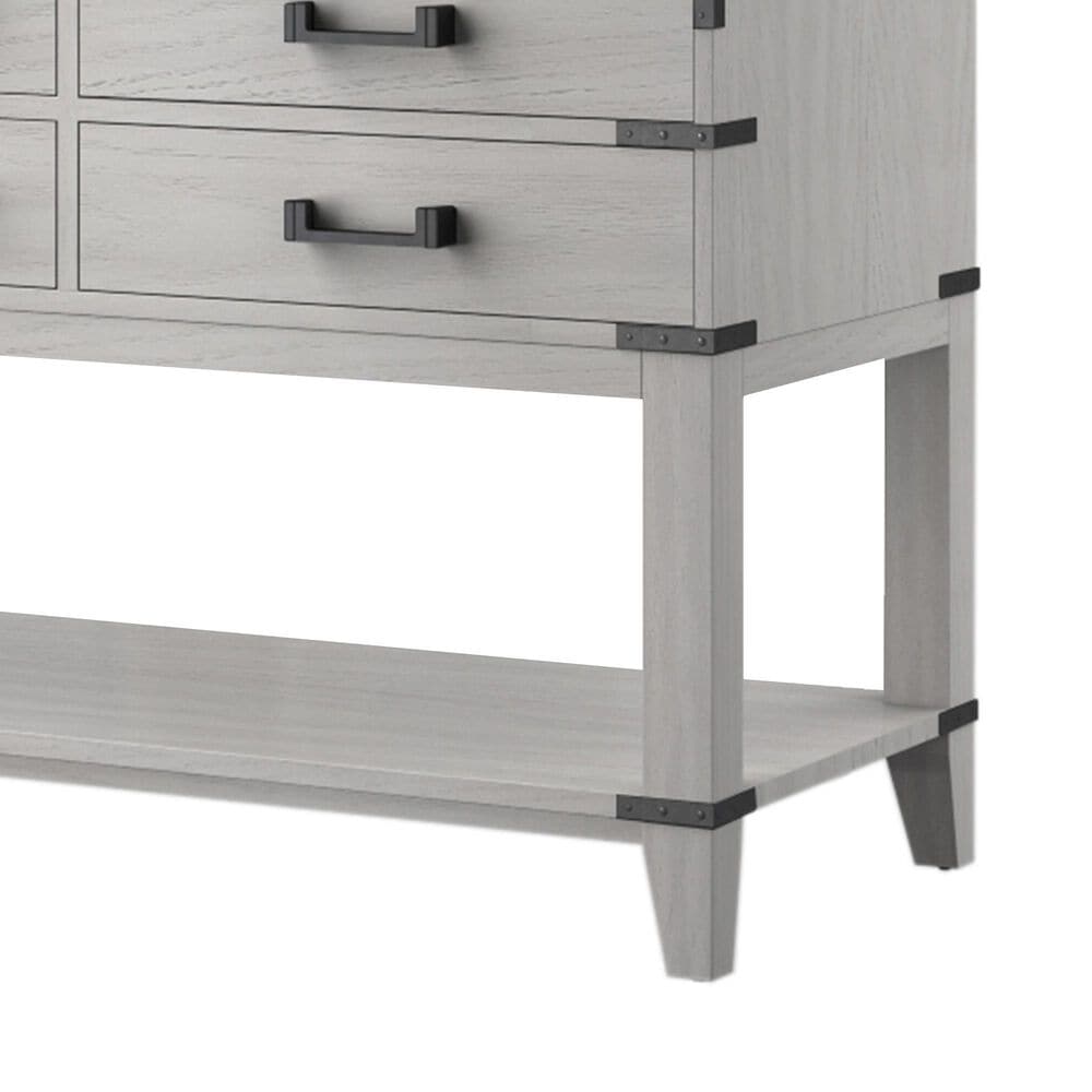 Lexora Home Norwalk 60&quot; Double Bathroom Vanity in White Oak with White Cultured Marble Top  and Rectangle Sink, , large