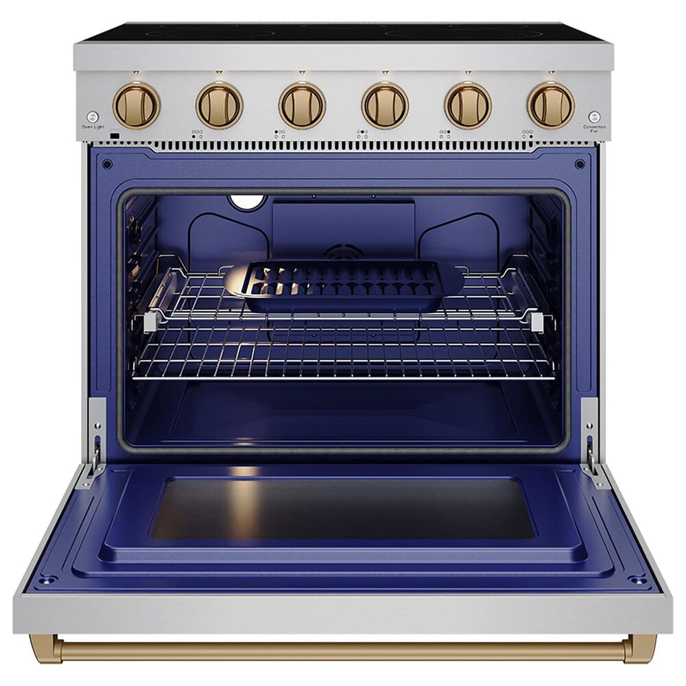 Thor Kitchen Gordon Ramsay 6 Cu. Ft. Professional Freestanding Electric Range with Bronze Handle Kit in Stainless Steel, , large
