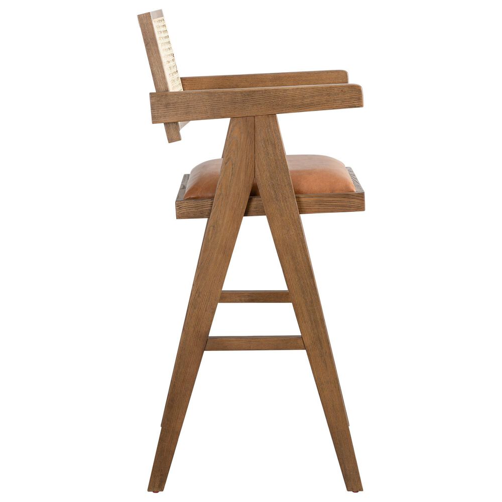 Armen Living Harley 30" Bar Stool in Nutmeg Brown, , large