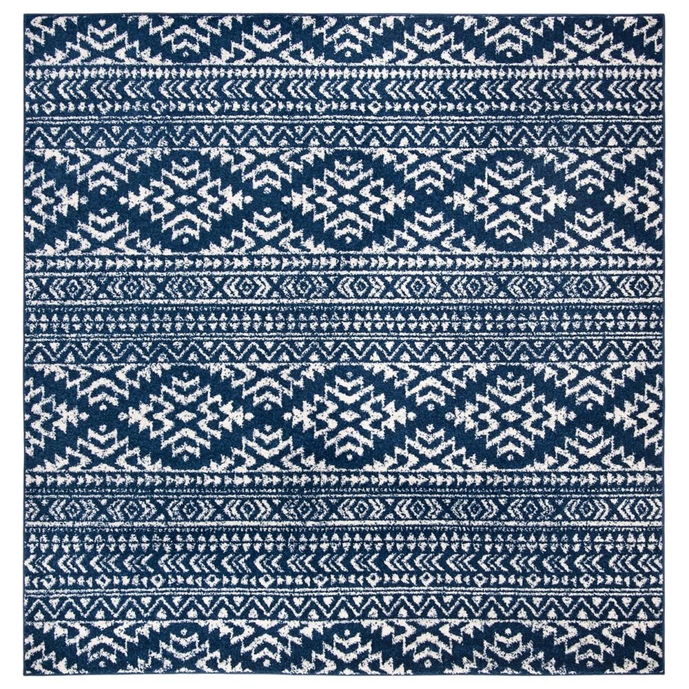 Safavieh Tulum Bohemian 5" Square Navy and Ivory Area Rug, , large