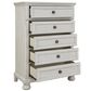 Ashley Robbinsdale 5 Drawer Single Knob Chest in Antique White, , large