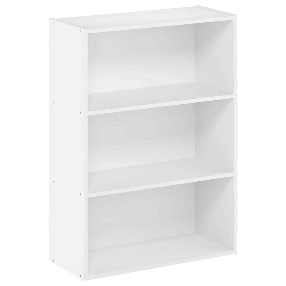 HOMLUX 3-Tier Open Shelf Bookcase in Plain White, , large