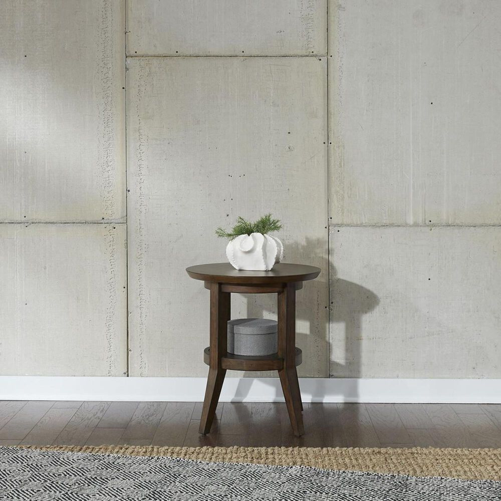 Belle Furnishings Ventura Boulevards Round End Table in Bronze Spice, , large