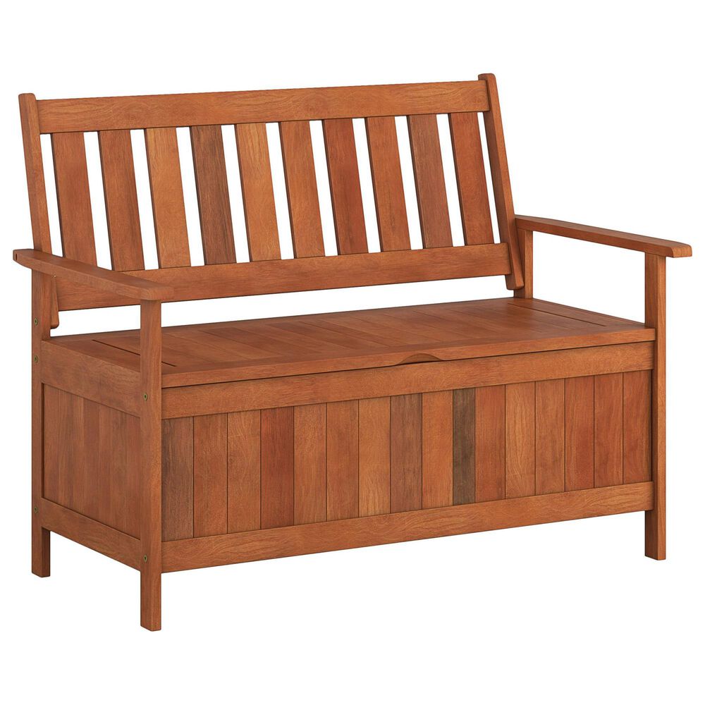 CorLiving Miramar Patio Storage Bench in Brown, , large