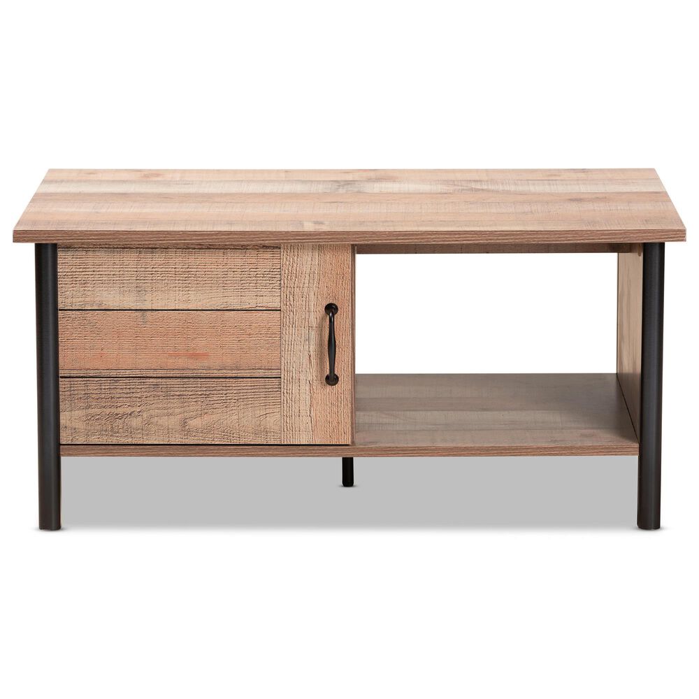 Baxton Studio Vaughan Coffee Table in Oak Brown and Black NFM