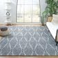 Safavieh Micro-Loop 8" x 10" Light Blue and Charcoal Area Rug, , large