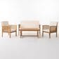 Hearth and Haven 4-Piece Outdoor Chat Set with Grey Frame in Cream, , large