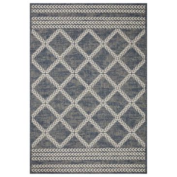 Loloi II Rainier RAI-05 5"3" x 7"7" Denim and Ivory Indoor/Outdoor Area Performance Rug, , large