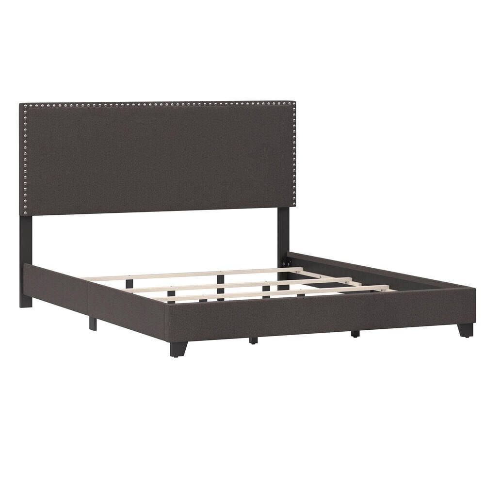 Richlands Furniture Willow Queen Upholstered Panel Bed in Charcoal, , large