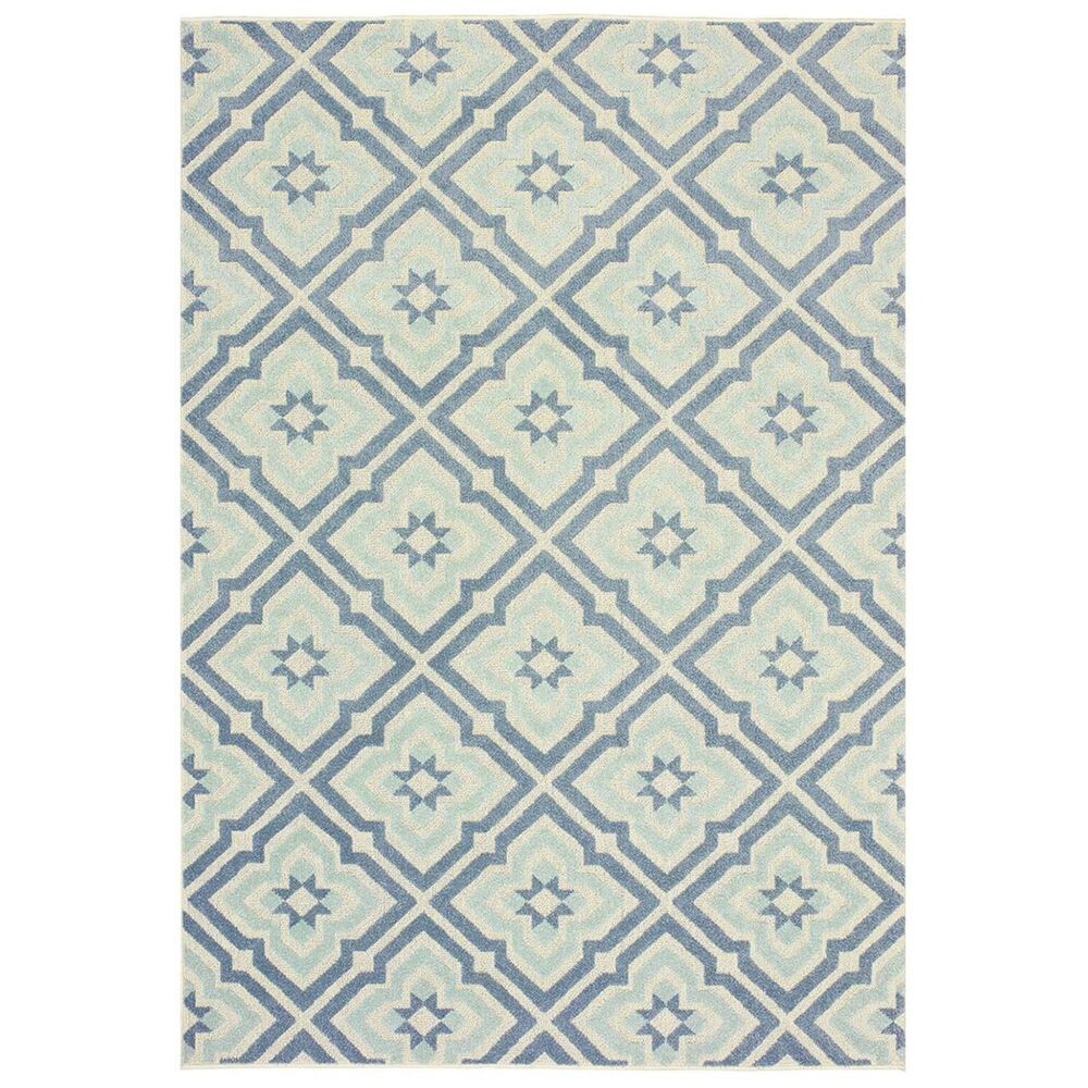 Oriental Weavers Barbados 1801H 1"10" x 7"6" Blue and Ivory Runner, , large