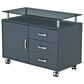 Rta Products Llc Rolling Storage Cabinet with Frosted Glass Top in Graphite, , large