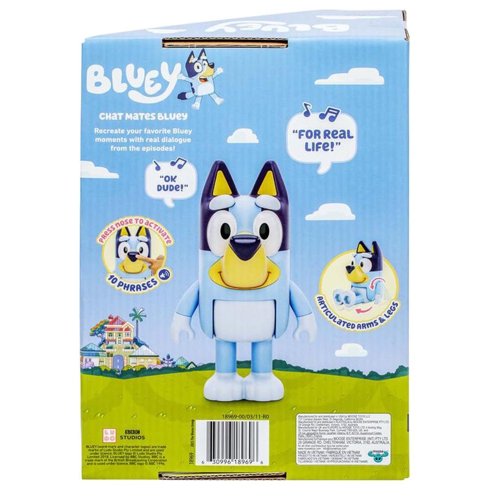 Bluey Chat Mates Talking Figure with Phrases in Blue, , large