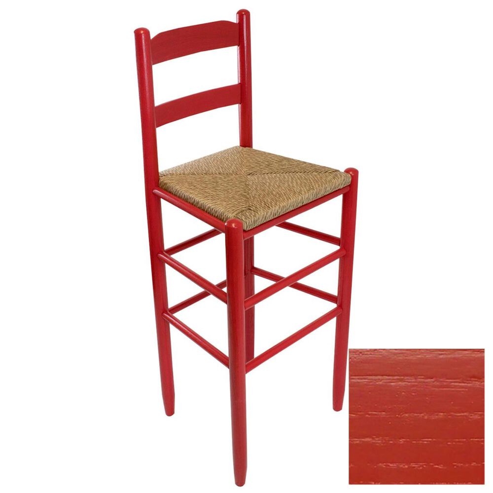 Lakeside Beach Mountain Ladderback Barstool in Sienna Red, , large