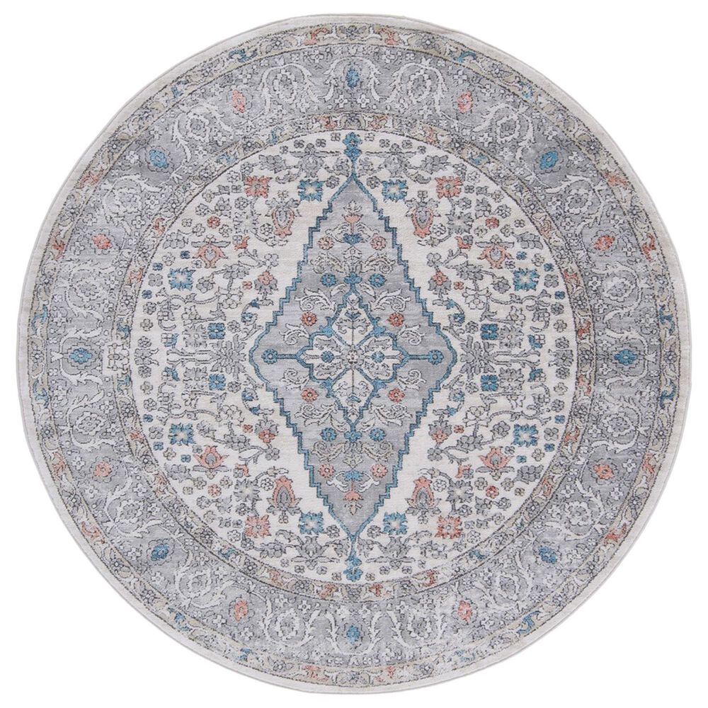 Safavieh Oregon ORE876 6"7" Round Grey and Ivory Area Rug, , large