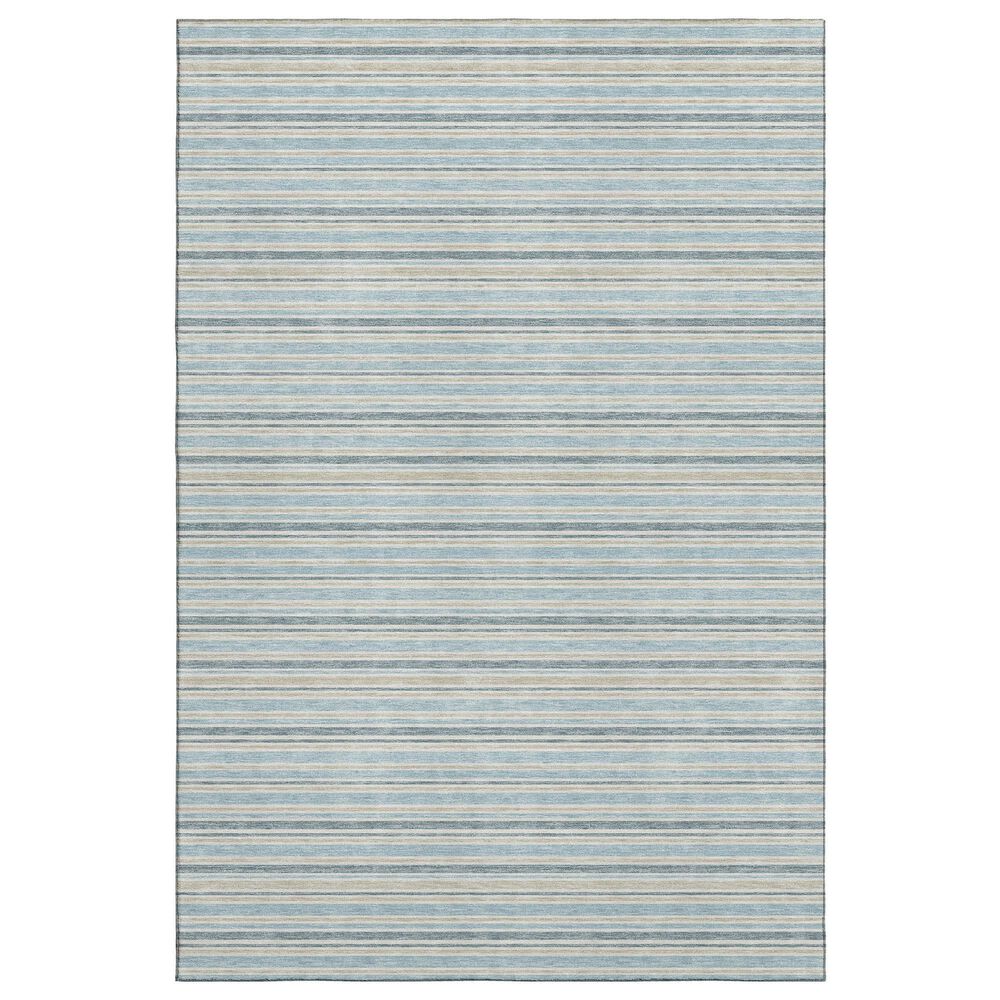 Dalyn Rug Company Soft Essentials Striped Sky 9" x 12" Indoor/Outdoor Area Rug, , large