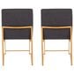 Lumisource Fuji Side Chair with Charcoal Cushion in Gold (Set of 2), , large