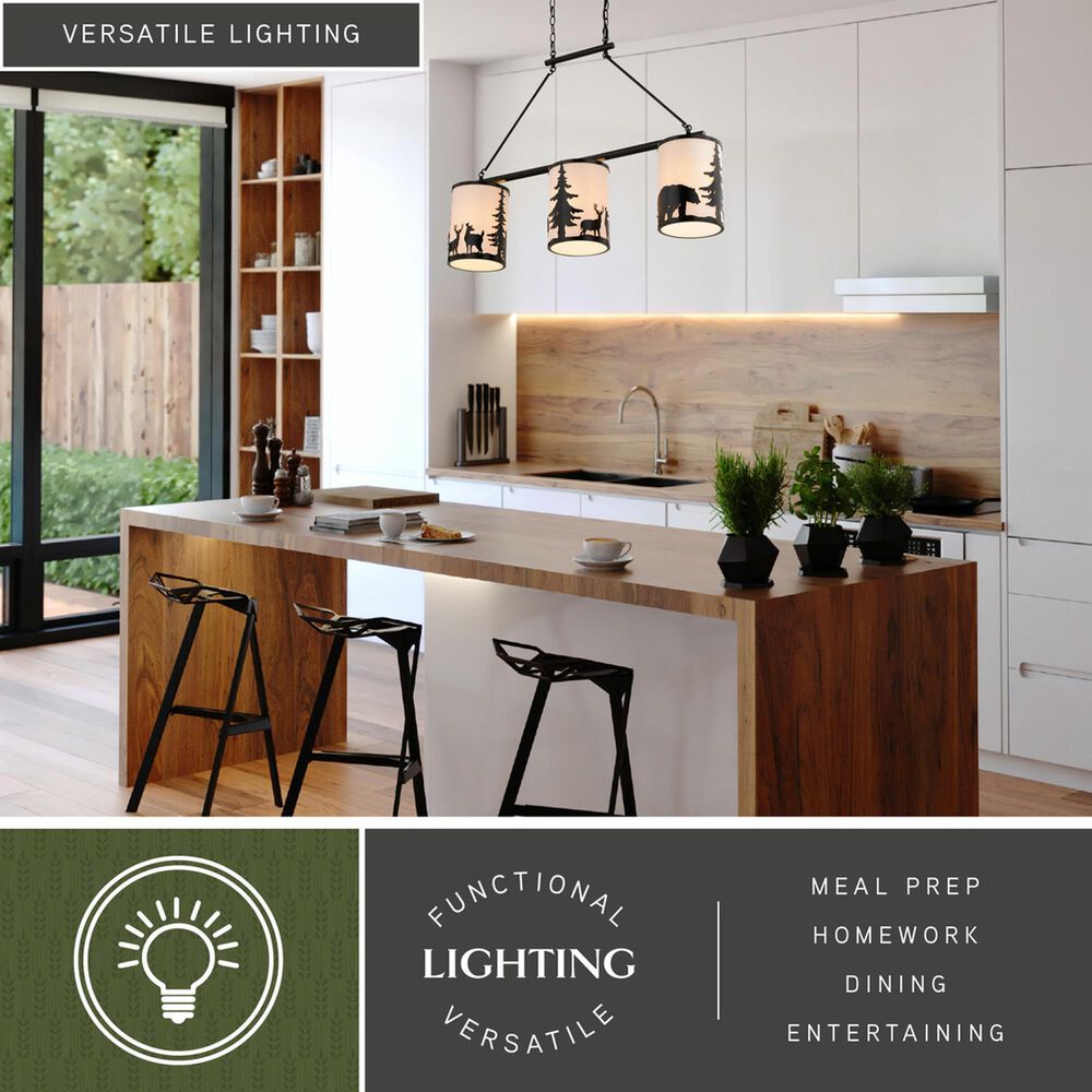Vaxcel International Co. Ltd. Acadia 3-Light Linear Chandelier in Bronze, , large