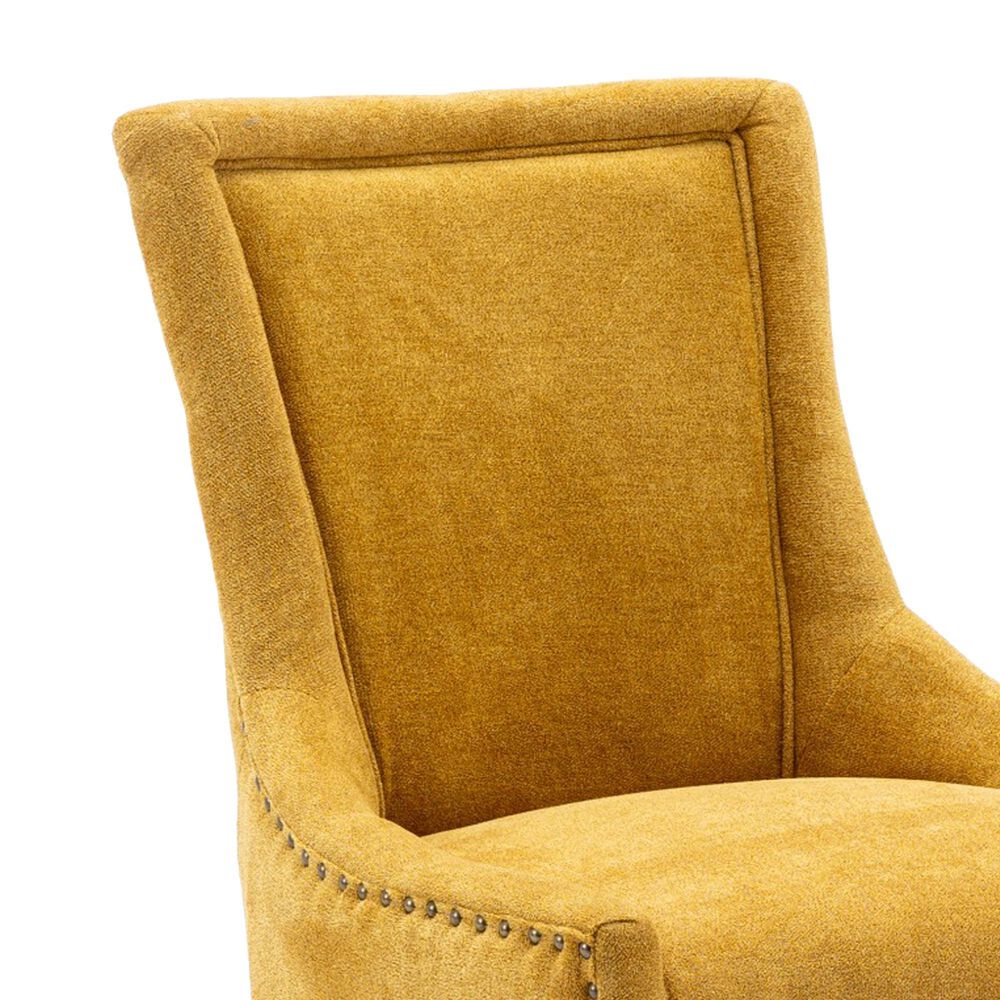 Hearth and Haven Upholstered Side Chair with Bronze Nail Head in Golden Yellow (Set of 2), , large