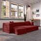 Jaxx Zipline 3-Piece Stationary Convertible Sleeper Sofa in Berry Velvet, , large