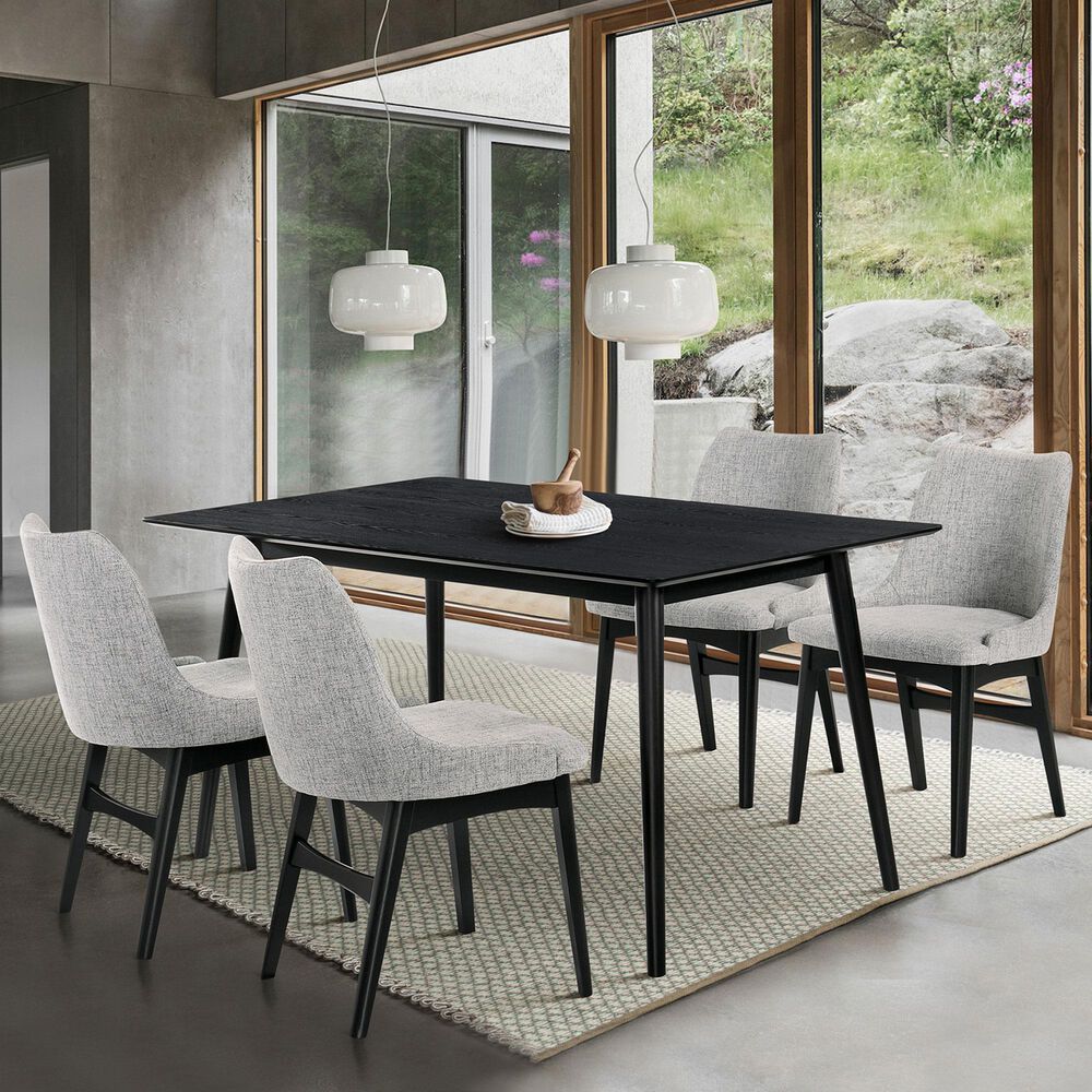 Blue River Westmont and Azalea 5-Piece Dining Set with Gray Cushion in Black, , large