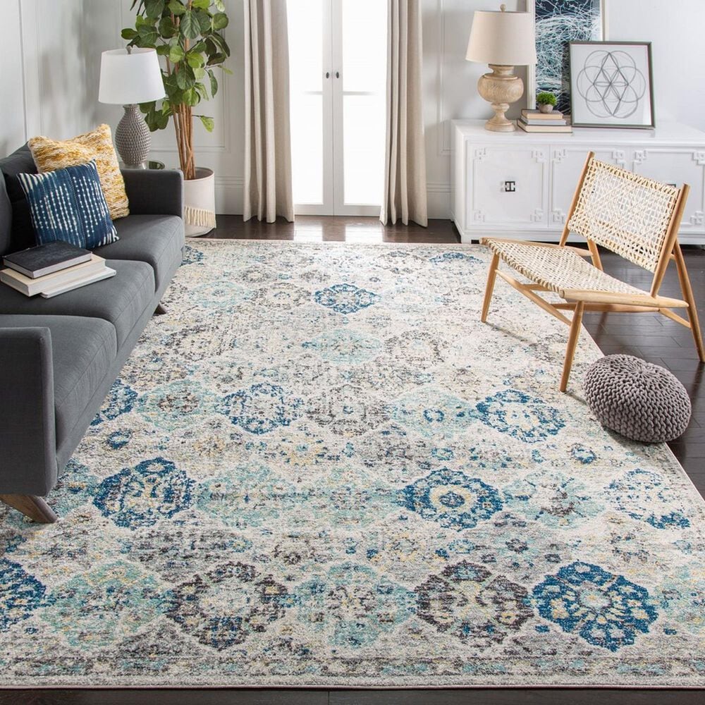 Safavieh Madison MAD611A 10&#39; x 14&#39; Ivory and Aqua Area Rug, , large