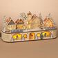 The Gerson Company Lighted Laser Cut Wood Holiday Village Scene in Tan, , large