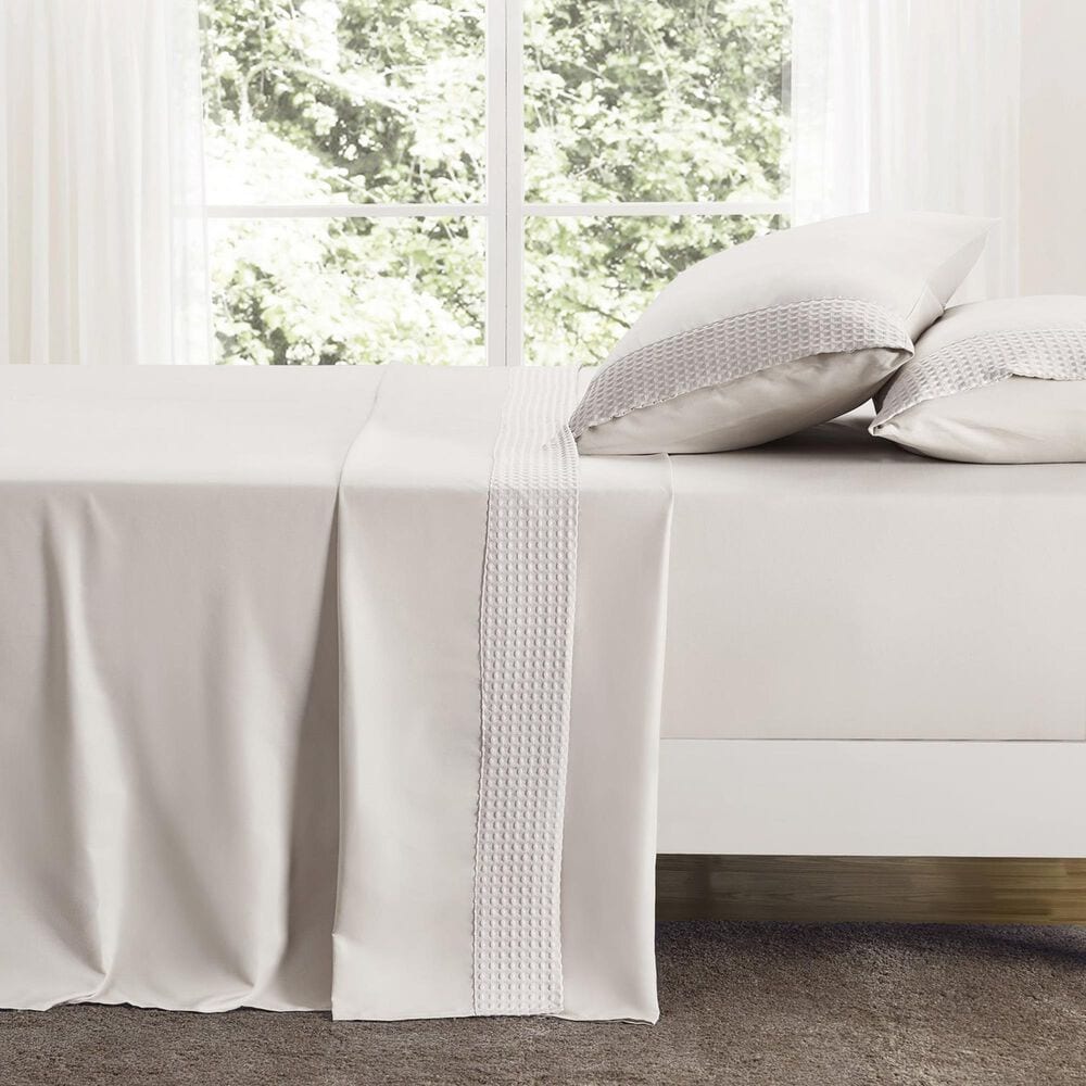 Trade Linker 3-Piece Twin Waffle Hem Sheet Set in Ivory, , large