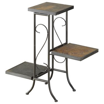 4D Concepts Stone 3-Tier Plant Stand in Black and Slate, , large