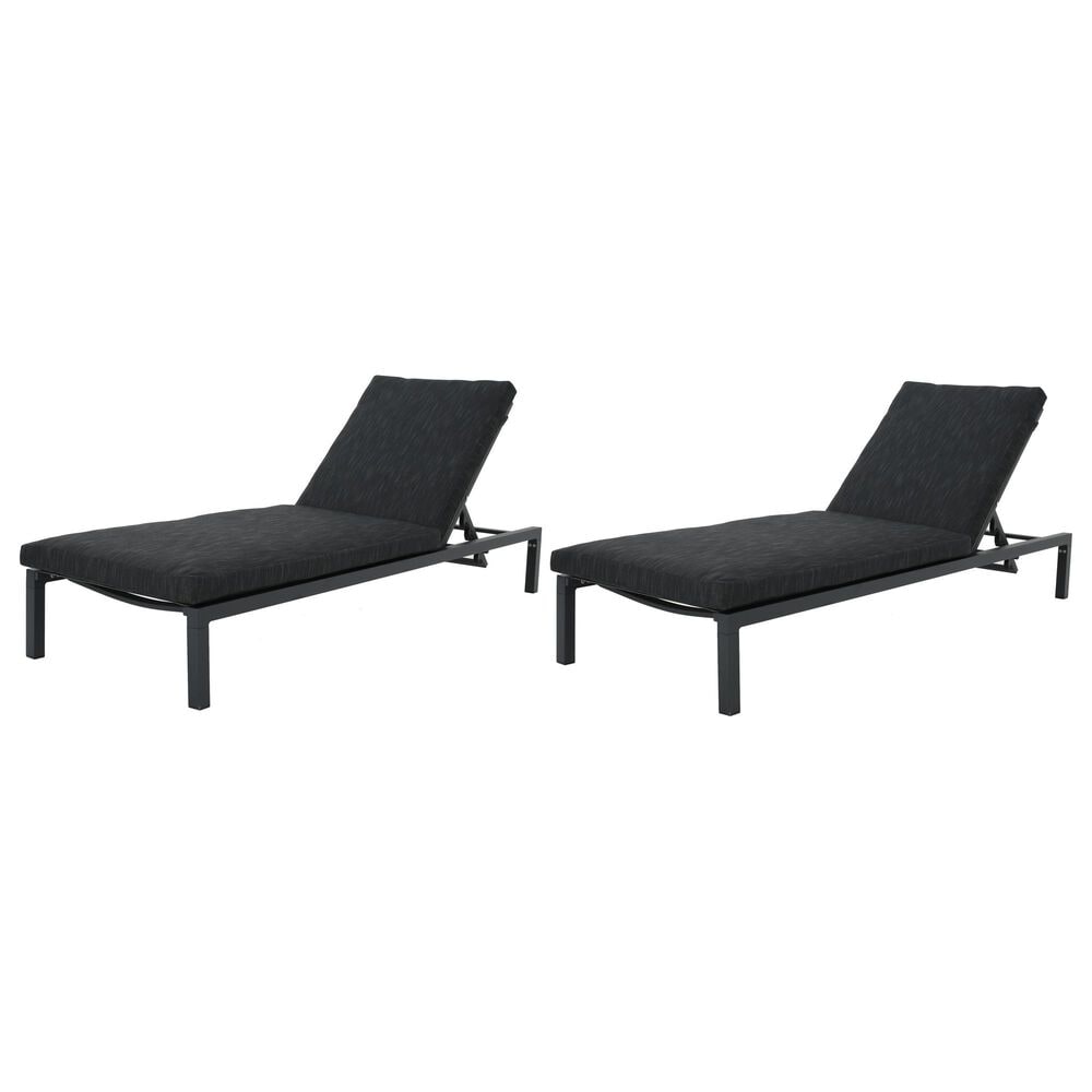 Hearth and Haven Navan Outdoor Foldable and Stackable Chaise Lounge in Dark Grey &#40;Set of 2&#41;, , large